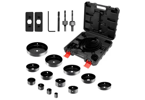 CCLIFE Lochsäge Set Ø19mm-152mm, 19-tlg. für präzise Bohrungen - Vielseitiges Lochsäge Set mit 19 Teilen für präzise Schnitte in verschiedenen Materialien. Ideal für Heimwerker und Profis, um mühelos Löcher in Holz und Metall zu bohren.