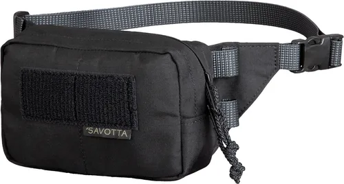 SAVOTTA Kukkaro Hüfttasche - 1.5 Liter Schwarz - Gürteltasche mit optimaler Organisation, elastischen Schlaufen und PALS-Bändern für zusätzliche Taschen. Ideal für individuelle Utensilienanordnung und schnellen Zugriff.