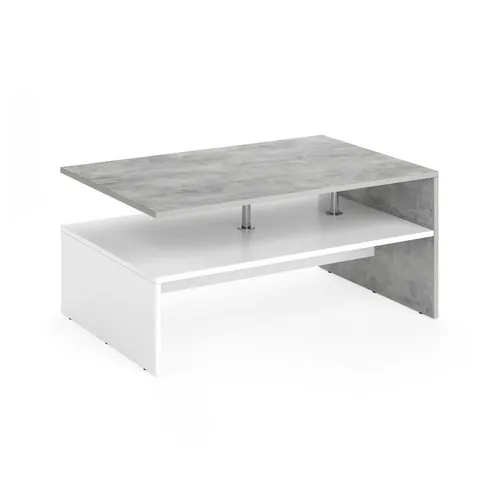 Vicco Couchtisch Amato, Beton/Weiß, 90 x 60 cm