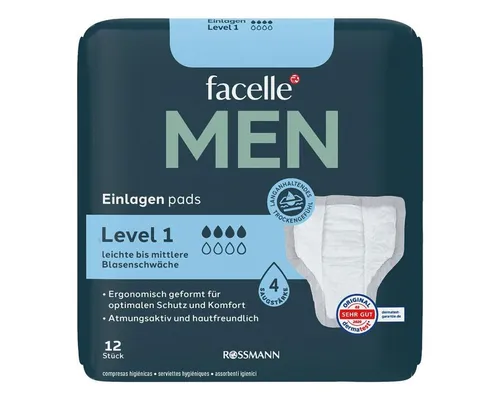 facelle Inkontinenz-Einlage MEN Level 1, 4, 12-St., Saugstärke 4