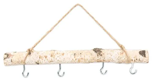 NaDeco Birkenzweig ca. 30cm mit 4 Haken und Kordel | Hängeast Birke | Deko Zweige mit Kordel | Fensterdekoration | Türdeko | Türhänger | Fensterdeko | Fensterhänger | Türhänger