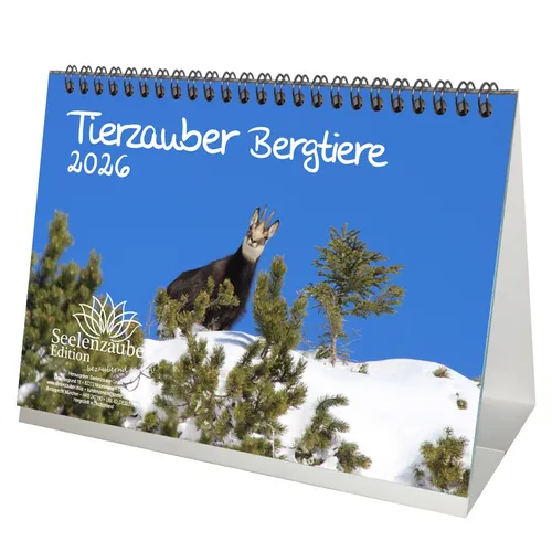 Tierzauber Bergtiere DIN A5 Tischkalender für 2026 verschiedene Bergtiere - Seel