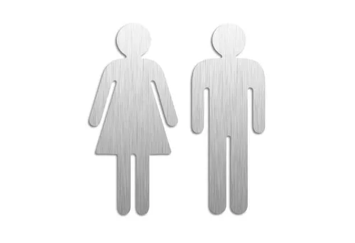 OFFORM DESIGN Hinweisschild Damen Herren WC Schild Toilettenschild 2er-Set Edelstahl H120 mm, (2 St)