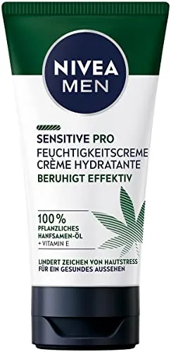 NIVEA MEN Sensitive Pro Feuchtigkeitscreme 75 ml - Tagespflege für empfindliche Haut – Beruhigende Creme mit Hanfsamenöl und Vitamin E, spendet 24 Stunden Feuchtigkeit und zieht schnell ein, ideal auch für Bartträger.
