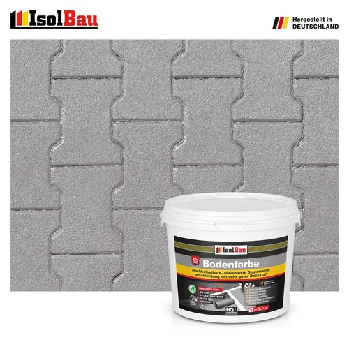 Betonfarbe Betongrau 12 kg - Hochwertige Bodenbeschichtung - Innen- & Außenfarben: Fleckenisolierende, schnelltrocknende Bodenfarbe für vielseitige Anwendungen. Ideal für Beton, Holz und mehr. UV-beständig und schimmelresistent für langanhaltende Ergebnisse.