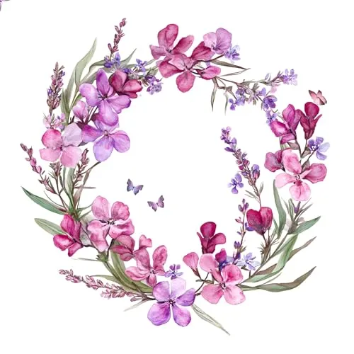 ti-flair Papierserviette, Servietten Papier 33x33cm 3-lag. mit Weidenröschen Motiv 20 Stück