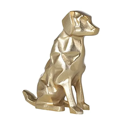 EGLO Living Dekoobjekt Nolalu - Handgefertigte Hundefigur - Deko-Objekte: Einzigartige handgefertigte Hundefigur aus Aluminium in Messing, 24,5 cm hoch, ideal für Wohnzimmer und als stilvolle Tischdeko.