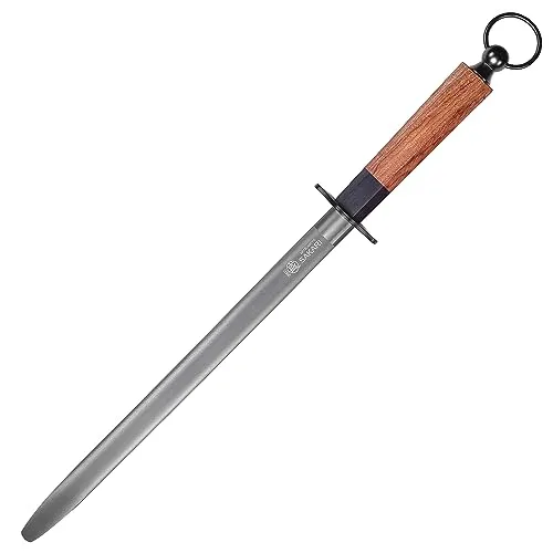 MITSUMOTO SAKARI 44 cm Japanischer Profi Wetzstab, Flacher Wetzstab