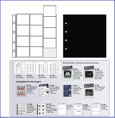 1-SAFE-7813-Münzhüllen-Coin-Compact-12-Fächer-bis-45mm-+-schwarze-ZWL