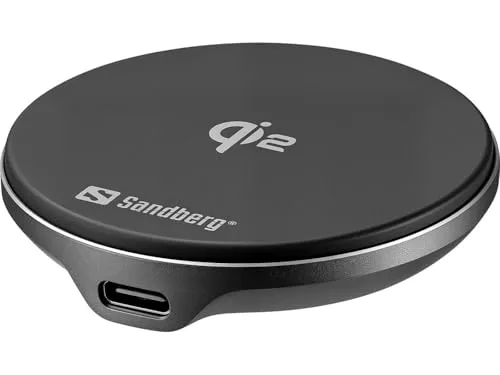Sandberg Wireless Charger Mag Qi2 15W - Kabelloses Qi-Ladegerät mit magnetischer Ausrichtung, schnelles Laden mit 15 Watt für effiziente Energieversorgung.