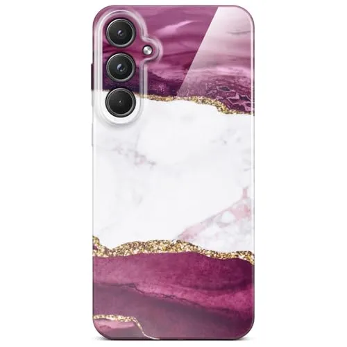 ONEFLOW Bliss Cover für Samsung Galaxy S20 FE/FE 5G Hülle in Marmor Optik, Designer Case Handy Schutzhülle mit Kameraschutz, Muster Hardcase Glitzer Handyhülle marmoriert, Rot Gold Weiß