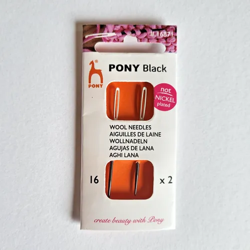 Pony Black 2 St. Wollnadeln Nr. 16  1 x mit Spitze/1 x ohne Spitze 16871