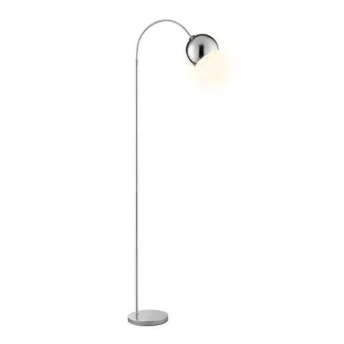 Lightbox Stehlampe mit E27 Fassung, Bogenleuchte, 170x51 cm, chromfarben - Moderne Bogenleuchte für den Innenbereich, ideal für elegantes Ambiente. Robustes Metallgestell, Fußschalter und flexible E27 Fassung bieten individuelle Gestaltungsmöglichkeiten.