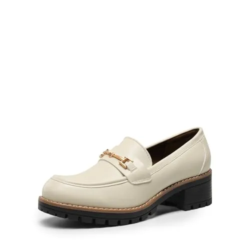 DREAM PAIRS Damen Klassische Loafer - Bequeme Mokassins mit Dicker Sohle - Slipper & Mokassins für Damen, zeitloses Design und außergewöhnlicher Komfort mit flexibler Sohle für jeden Anlass, ideal von leger bis formell.