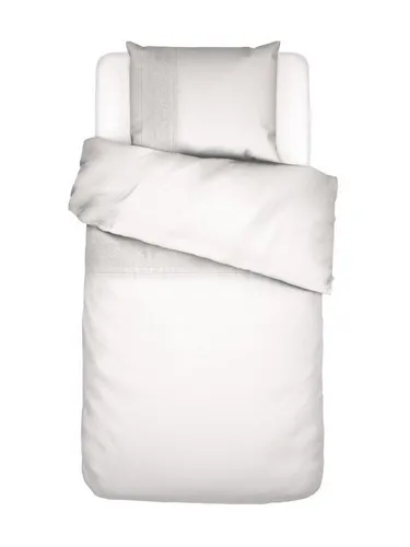 ESSENZA Bettwäsche May Weiß, 155x220 + 1x 80x80 cm - Bettwäsche-Set aus 100% Baumwollpercale, atmungsaktiv und feuchtigkeitsregulierend. Mit elegantem Design und zarten Blumenstickereien für ein stilvolles Zuhause.