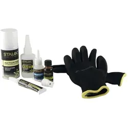 Staloc Sekundenkleber Set , Sekundenkleber Gel Dickflüssig + Sofortkleber Hitzebeständig + Füllstoff + Primer & Aktivator, 5-teilig