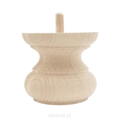 STOLMET Möbelbein aus Buchenholz Möbelfuß Couch 80 mm Höhe Rohholz TOE18
