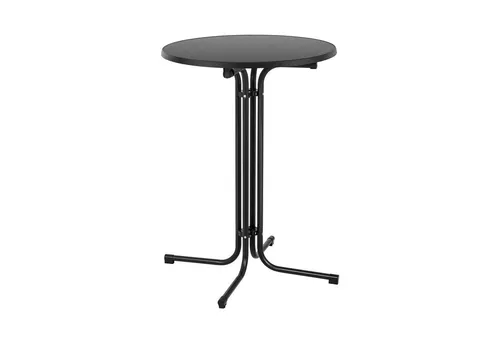 Royal Catering Stehtisch - Klappbar Ø 80 cm - Schwarz - Esstisch für Veranstaltungen – stabil, klappbar und höhenverstellbar, ideal für Gartenpartys oder Hochzeiten. Platz für bis zu 4 Personen, leicht zu lagern und zu transportieren.