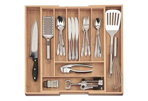Dimono® Schubladeneinsatz Besteckeinsatz aus Bambus-Holz von Dimono