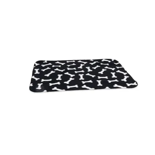 Karlie Fleecedecke - 100x70 cm, schwarze Fleece-Decke, waschbar bei 30°C, ideal für kalte Wintertage