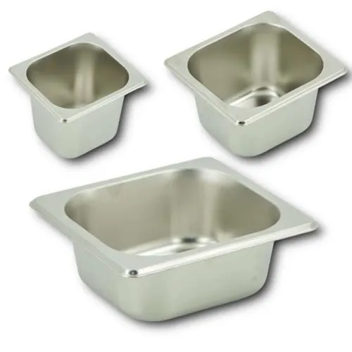 HOOZ GN Behälter 1/9 Edelstahl, 65 mm Höhe Wärmebehälter für Speisen, lebensmittelechter Gastronormbehälter, Abtropfen oder als Gareinsatz, Hitzebeständiger Gastro Behälter