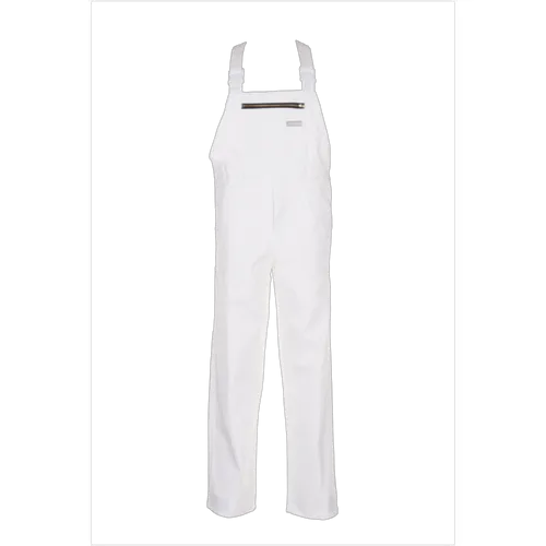 Latzhose 0125 reinweiß, Größe 56 - Robuste Arbeitskleidung - Arbeits- & Schutzkleidung mit vielen praktischen Taschen, elastischem Zwischenteil und angenehmem Tragekomfort. Ideal für den Einsatz in verschiedenen Branchen.