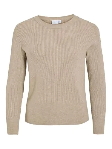 Vila Female Strickoberteil Langärmeliger - Tanktops & Träger-Tops für Damen, weicher und dehnbarer Strickpullover aus nachhaltigem LENZING ECOVERO Material für höchsten Tragekomfort.