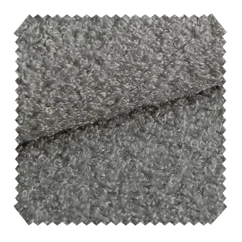 Produktbild novely® CENTRO Kuschelweicher Bouclé-Stoff, voluminöser Möbelstoff, wasserabweisender und UV-beständiger Polsterstoff, Meterware 1 lfm | Farbe: 14 Grau