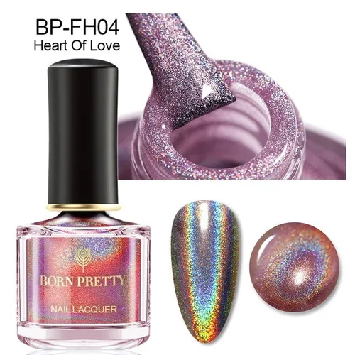 Hologramm Nagellack, BORN PRETTY FH04 Heart Of Love, neuester Trend. 7ml NEU.