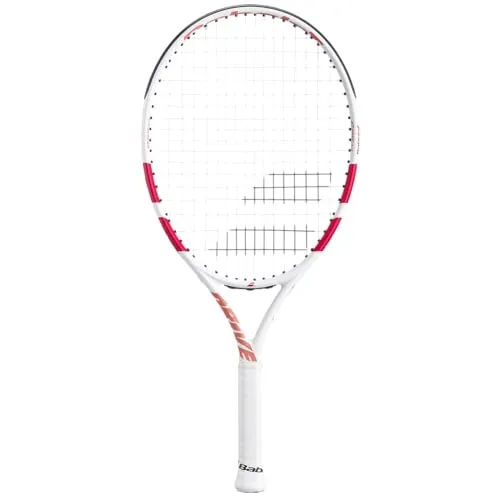Babolat Drive 23 Tennisschläger für Kinder - Weiß - Tennisschläger für Kinder von 6-8 Jahren, leicht und ideal für die perfekte Balance zwischen Kontrolle und Power. Perfekt für junge Spieler, die ihre Technik verbessern möchten.