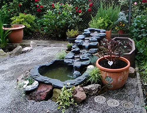 Köhko Bachlauf Elbe Wasserfall 3-teiliger Set mit Pumpe von Köhko