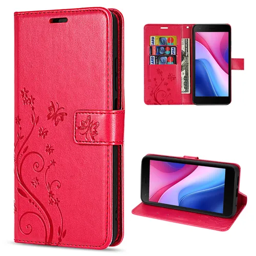 Handyhülle für ZTE Blade A35 Lite Handy Tasche Schutzhülle Klapphülle Rot