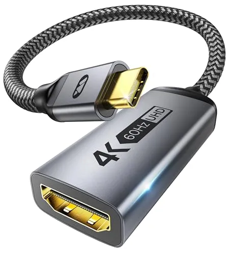 WARRKY USB C Auf HDMI Adapter | 4K 60Hz, 2K 144Hz | Thunderbolt 4 [HDMI 2.0] Kompatibel Mit iPhone 15 Serie, MacBook Pro/Air, iPad Mini 6/Pro/Air, Galaxy S8 Zu S23, XPS, Usw