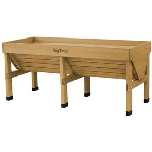 VegTrug Hochbeet Klassik aus Zedernholz, 183 x 76 x 80 cm - Hochbeet aus witterungsbeständigem Zedernholz mit 420 Litern Volumen. Ideal für Gemüse, Kräuter und Blumen, ergonomische Arbeitshöhe für rückenschonendes Gärtnern.
