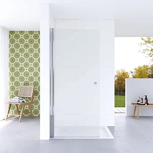 Walk-In Duschwand 70 x 187 cm mit Drehtür aus Sicherheitsglas - Robuste Duschabtrennung aus 5 mm ESG, höhenverstellbar und mit praktischer Heb-/Senk-Technik. Ideal für barrierefreie Duschen und sorgt für optimalen Spritzschutz.