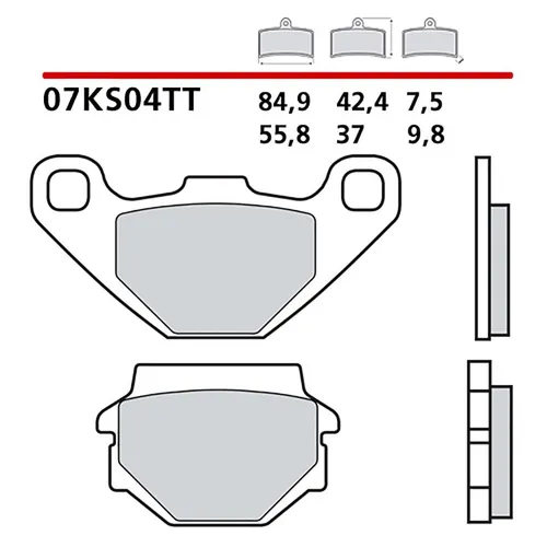 BREMBO Hinteres Bremsbelag-Kit für Kawasaki KMX 125 01-02