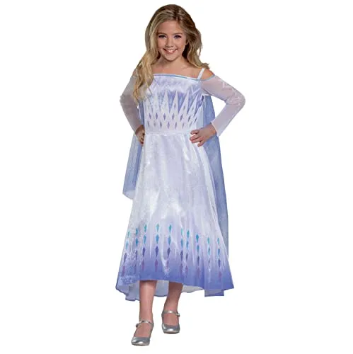 Produktbild Disney Offizielles Frozen Elsa Kostüm für Mädchen, Eiskönigin Prinzessin Kinder Verkleidung, Karneval Fasching Halloween Kleid – Größe S