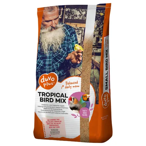Duvo+ Tropische Vögel Mix 20 kg - Hochwertige Futtermischung - Leckere und ausgewogene Futtermischung für tropische Vögel. Ideal zur Unterstützung einer artgerechten Ernährung. Ideal für Züchter und Vogelbesitzer.