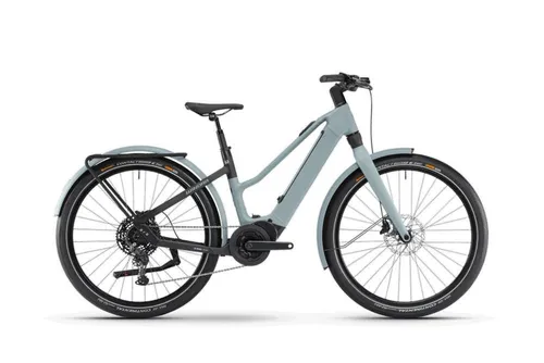 Winora E-Bike iRide Pure X10 MID i400Wh 10-G Cues 24 Wi BSXM - Modernes E-Bike mit 400Wh Akku für lange Fahrten, komfortable 10-Gang-Schaltung und stylisches Design in nile blue/black matt. Ideal für entspannte Stadttouren und Alltagseinsätze.