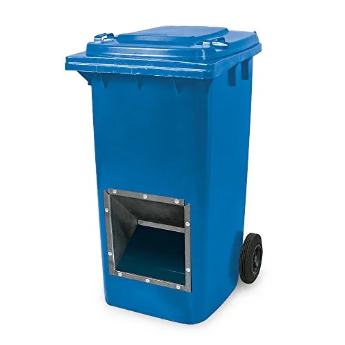 BRB-Lagertechnik Mobiler Streugutbehälter 240 Liter - Mülleimer mit 240 Litern Fassungsvermögen, ideal für Streusalz und Streusplit. Witterungsbeständig, UV-sicher und mobil dank robuster Vollgummiräder.