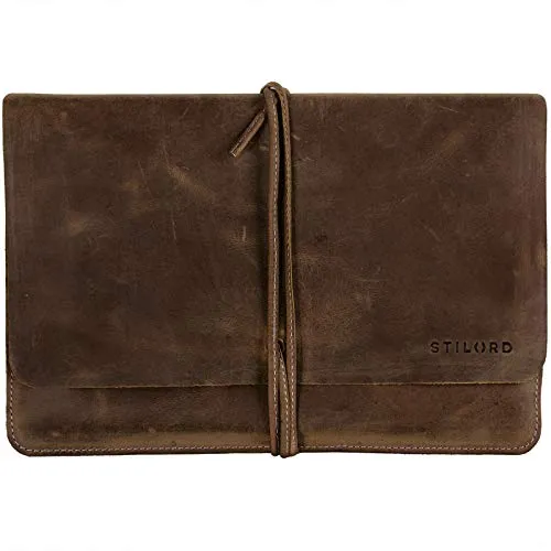 Produktbild STILORD 'Collin' Vintage Tablettasche Leder Universal für 9.7-10.1 Zoll Tablethülle Schutz Organizer Ledertasche echtes Rindsleder, Farbe:mittel - braun