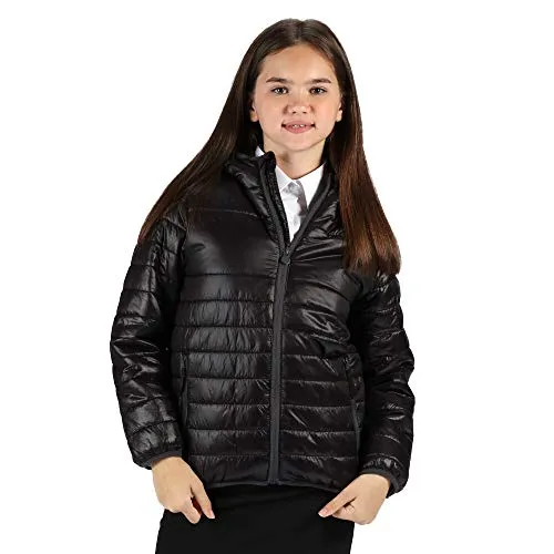 Regatta Unisex Professional Kids' Stormforce Thermal Insulated Hooded Jacket - Funktionsjacke für Kinder, wasserabweisend und isoliert, bietet optimale Wärme und Beweglichkeit mit reflektierendem Rand für Sicherheit.
