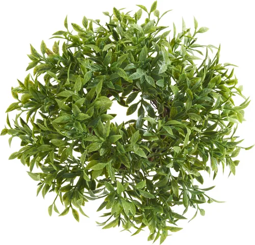 DPI Grüner Blätterkranz 21 cm Dekokranz Türkranz künstlicher Kranz 8 cm breit