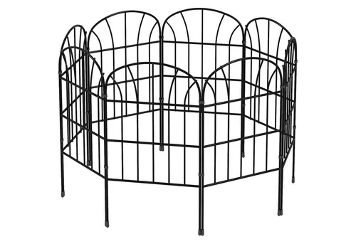 Kunsthecke Vielseitiger Gartenzaun 264L x 61H cm in Schwarz - Gestalte deinen Garten flexibel mit diesem anpassbaren Gartenzaun! Ideal als Beeteinfassung oder Raumteiler, bietet er robusten Schutz und ansprechendes Design. Einfache Montage und viele Einsatzmöglichkeiten!