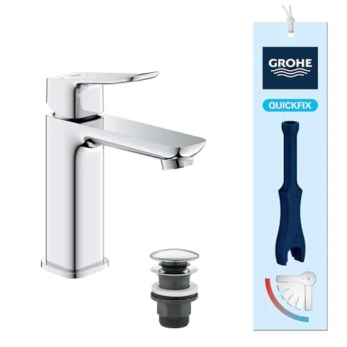 GROHE Dice Waschtischarmatur – Energiesparender Wasserhahn für modernes Bad