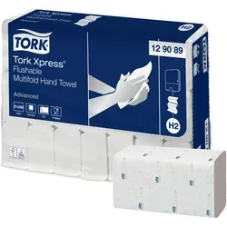 TORK Papierhandtücher 129089 Xpress® H2 Advanced - Papierhandtuchspender, schnellauflösende Multifold-Handtücher für höchste Hygiene und umweltfreundliche Nutzung, ideal für öffentliche Einrichtungen.