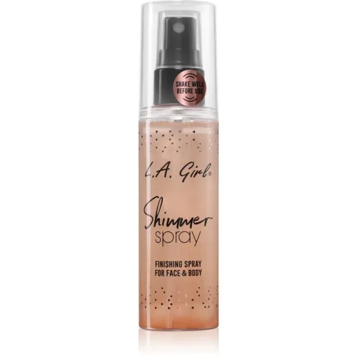 L.A. Girl Cosmetics Shimmer Spray Make-up Fixierspray Für Gesicht und Körper Farbton Rose Gold 80 ml