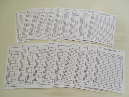 Minigolf – Trainingsprotokolle, 20 Stück (für 200 Runden)