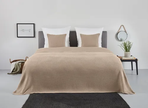 andas Tagesdecke GRETA, Waffelpiqué Optik, beige in beige von OTTO home