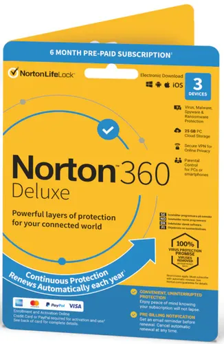 NORTON 360 Deluxe 2026 3 Geräte 6 Monate 25GB Cloud ABO EMAIL SOFORT TOP